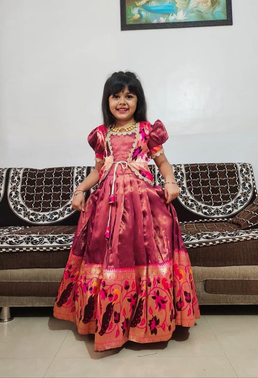 Kid's Kanjivaram Silk Lehengas