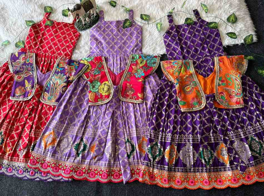 Kid's Viscose Silk Lehengas