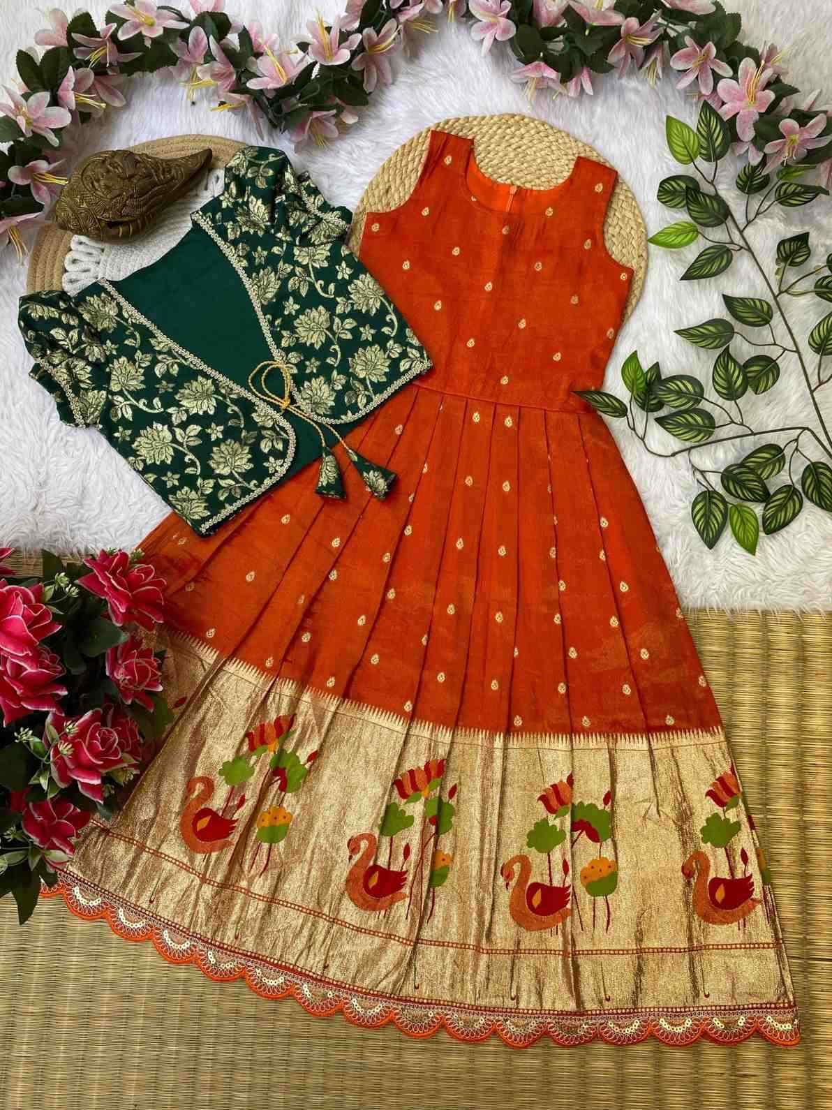 Kid's Tissue Silk Gowns