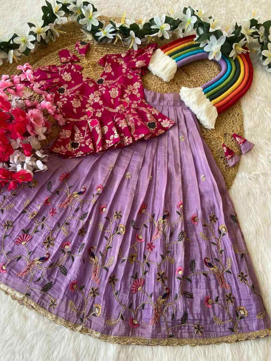 Kid’s Nylon Silk Lehangas