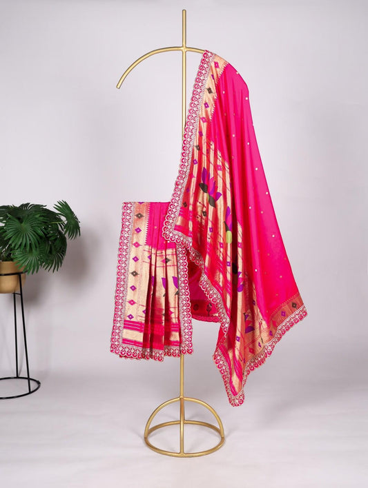 Jaquard Silk Paithani Duppatas