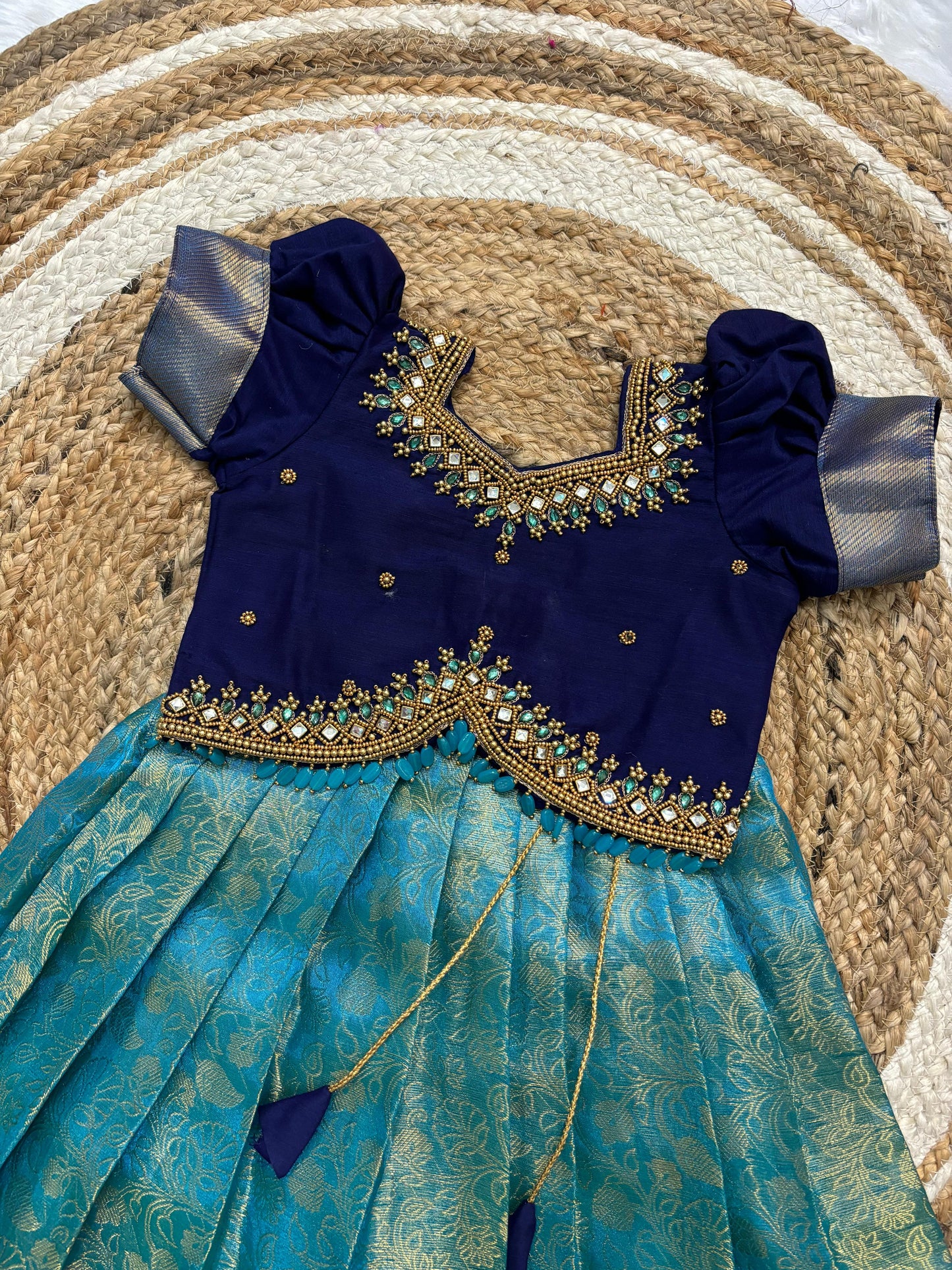 Semi Kanchi Tissue Silk Family Outfits