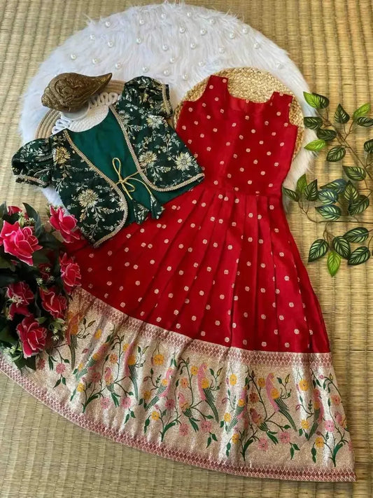 Kid’s Russian Dola Silk Lehengas