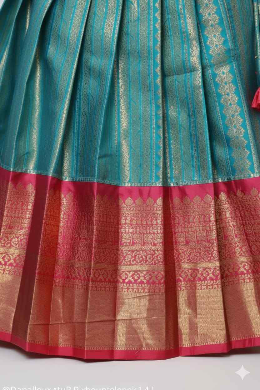 Kid's Semi Kanchi Silk Dress