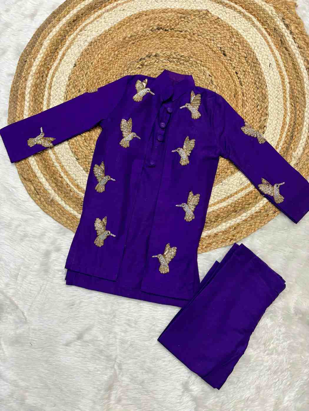 Kid's Raw Silk Kurta Set