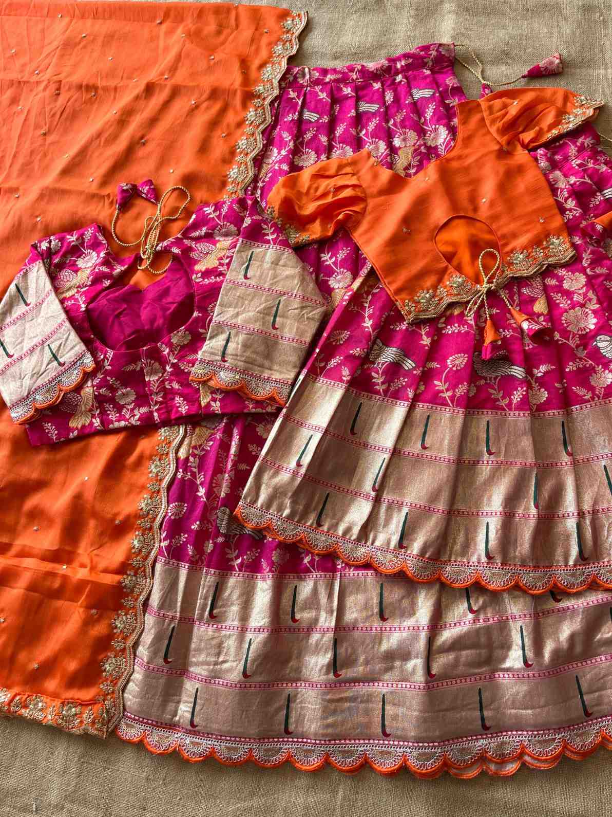 Paithani Muniya Family Combo