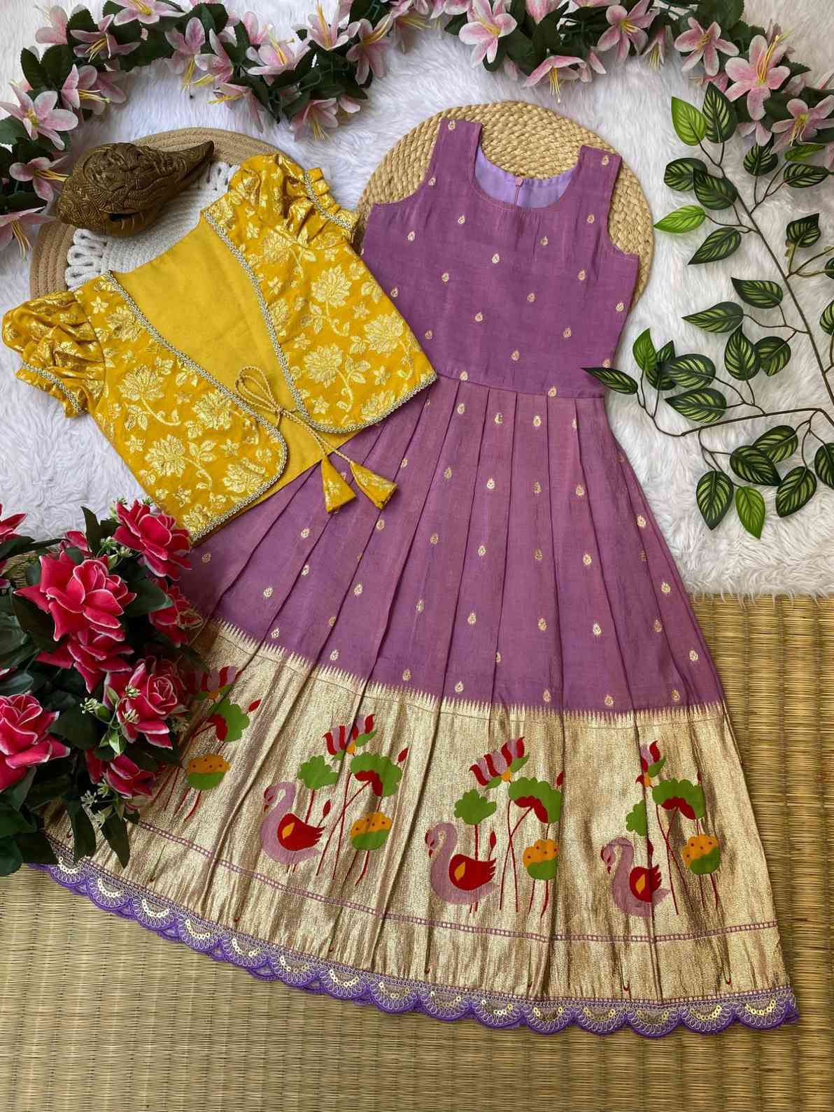 Kid's Tissue Silk Gowns