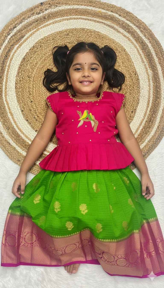 Kid's Banarasi Silk Lehenga