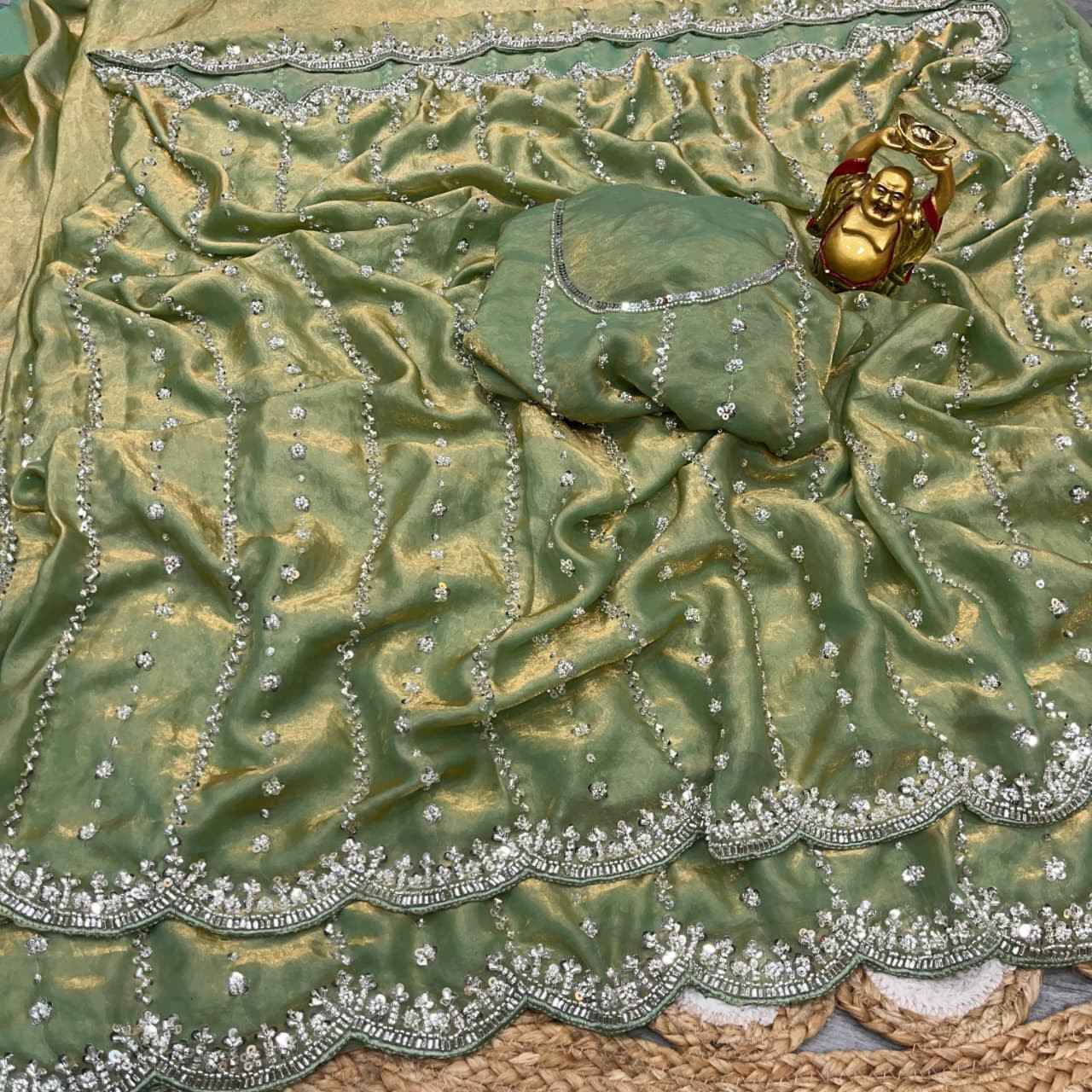 Space Silk Beed Work Sarees