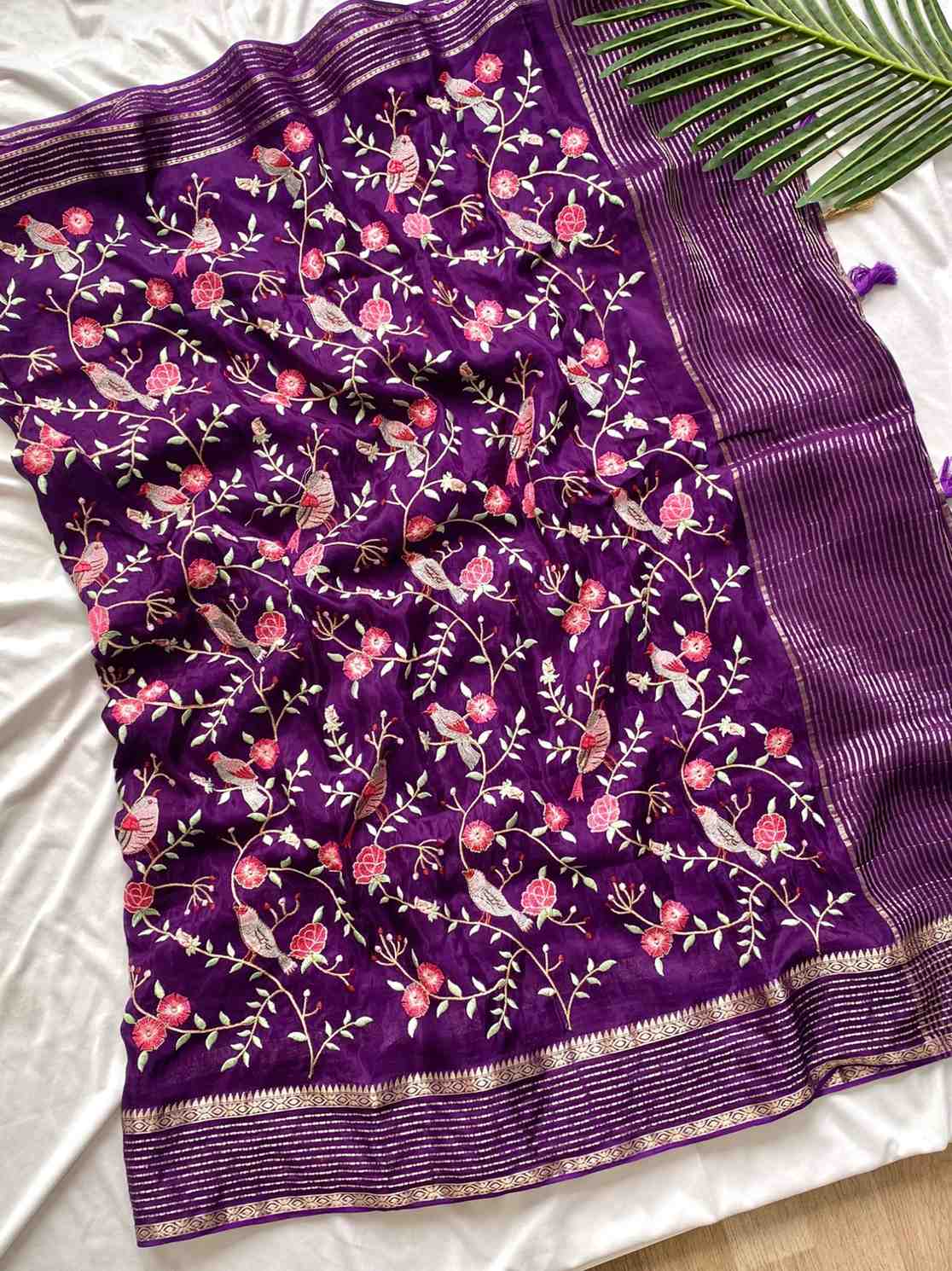 Embroidery Viscose Sarees