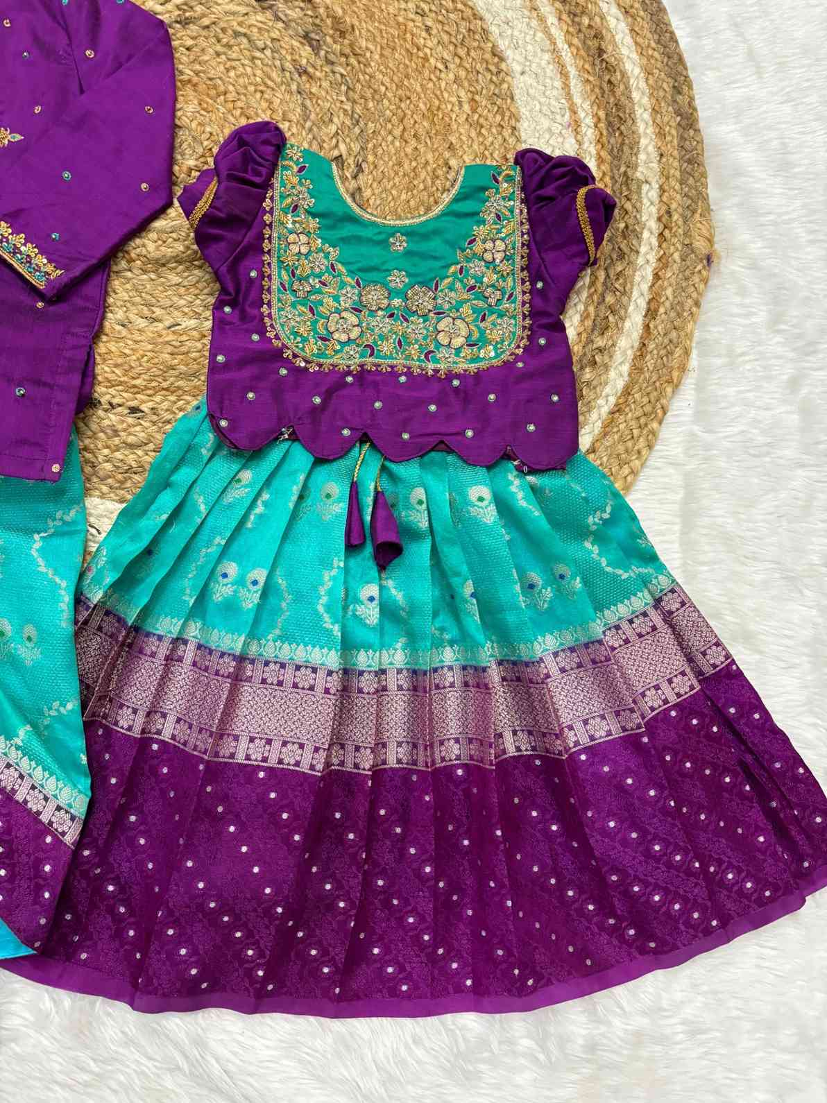 Banarasi silk family outfits by Arhas Couture
