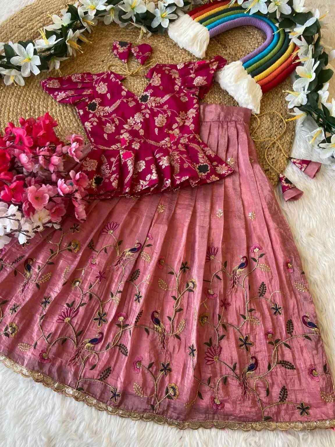 Kid’s Nylon Silk Lehangas