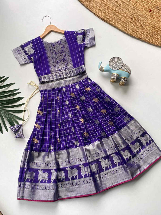 Kid's Kanchi Soft Silk Lehengas