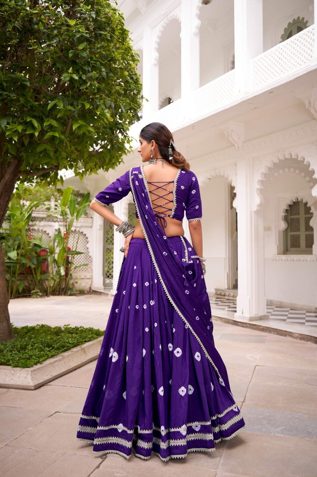 Chanderi Bhandini Lehengas