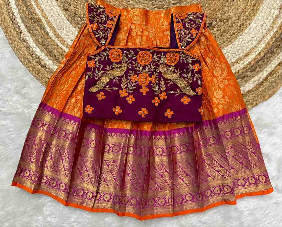 Kids semi Kanchi lehengas by Arhas Couture