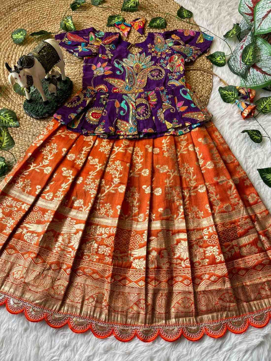Kid’s Crepe Tissue Lehenga