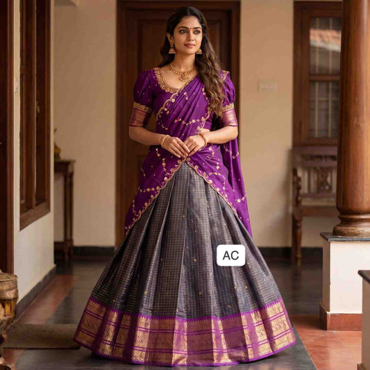 Semi Gadwal Silk Lehenga