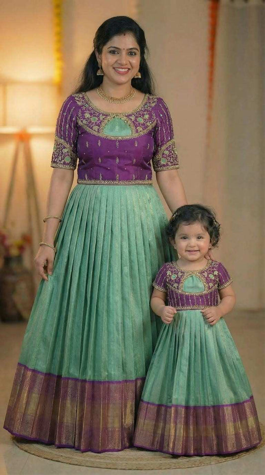 Fancy semi Kanchi coat-model gown for kids – Arhas Couture