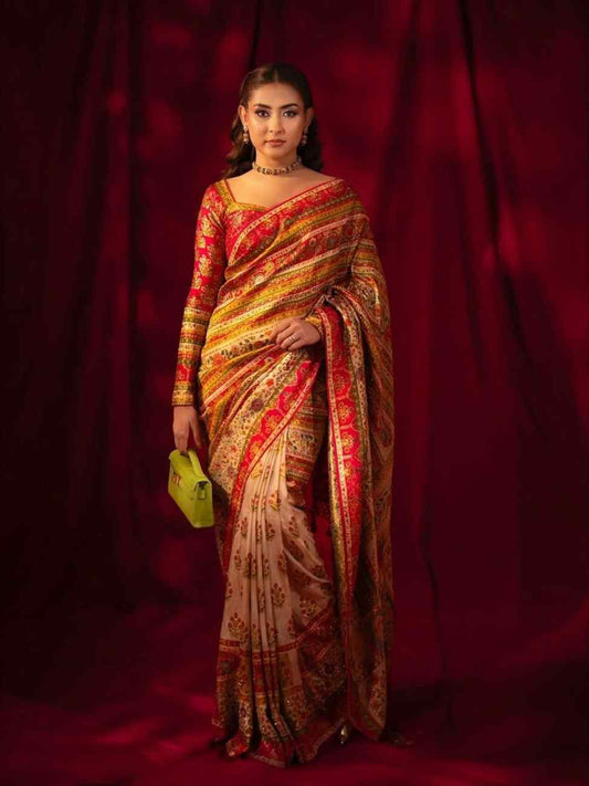 Kashmiri Kanni Crepe Silk Saree