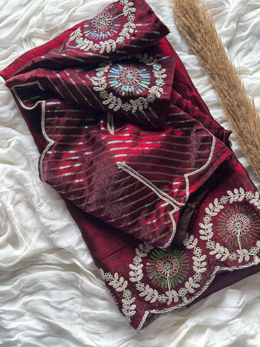 Space Silk Sequence Sarees