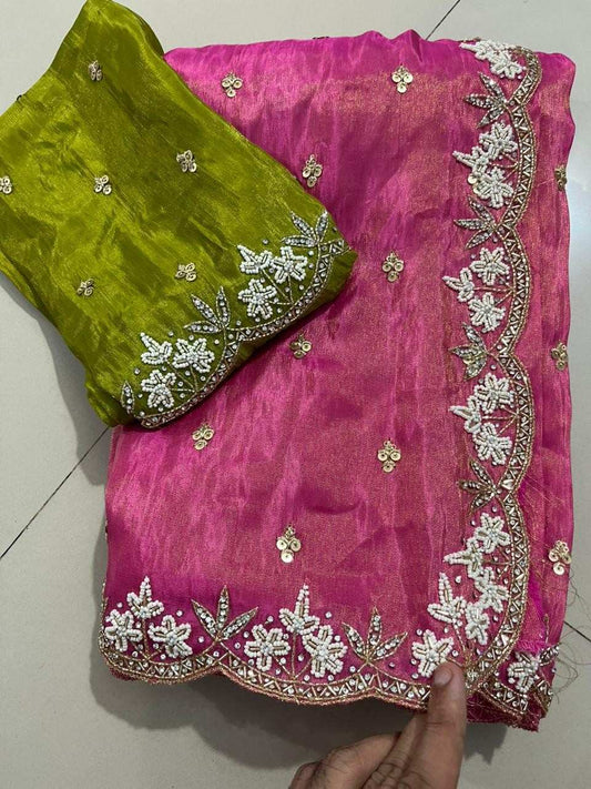 Handwork Tissue Silk Saree