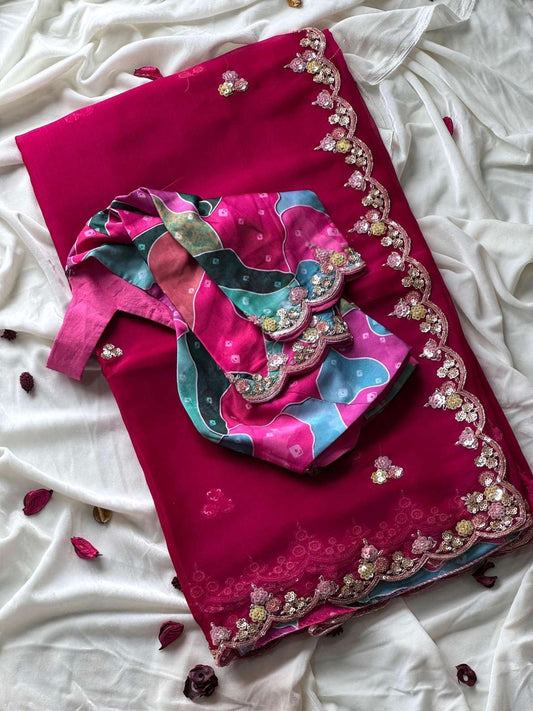 Tissue Silk Sequence Saree