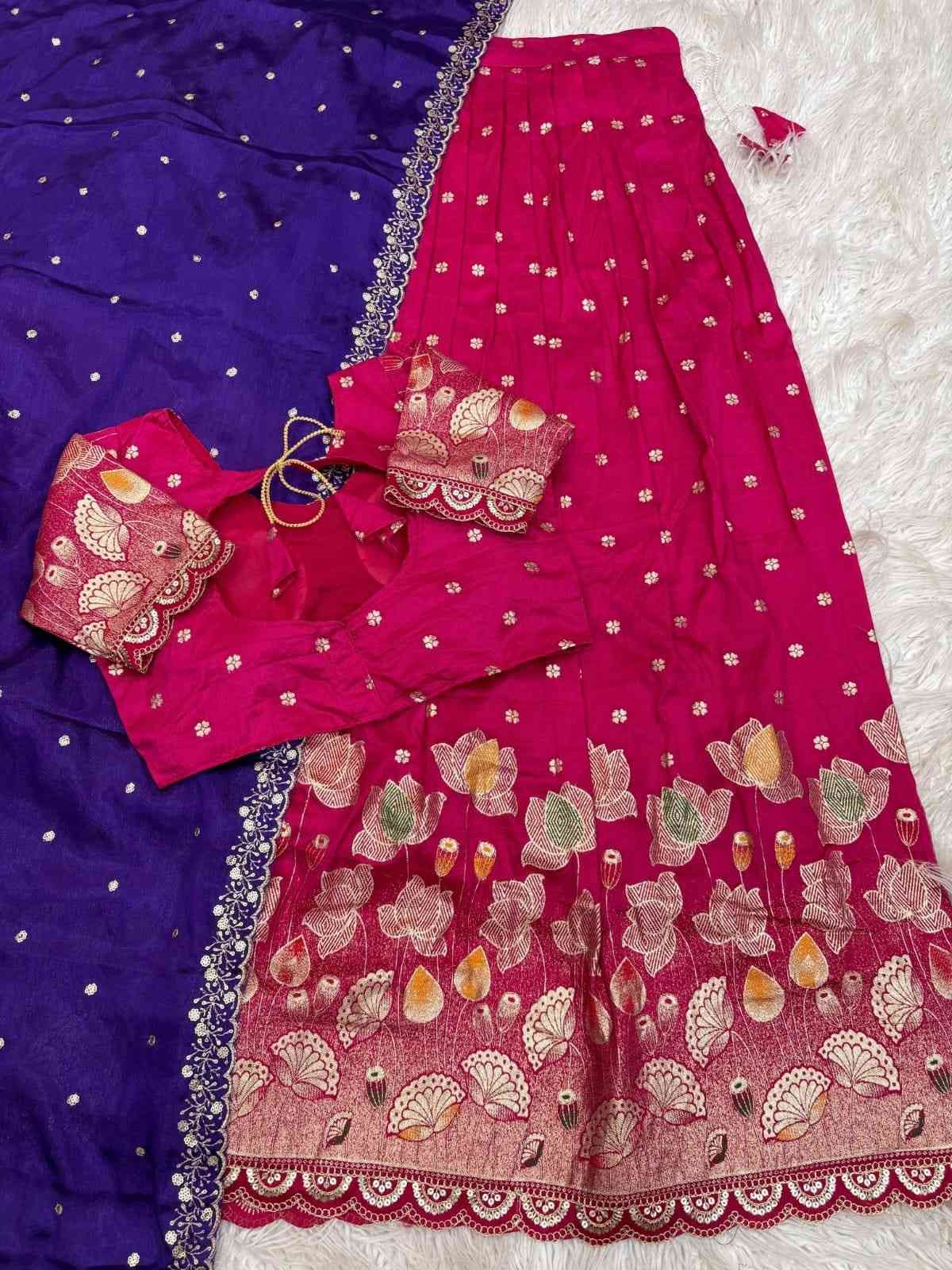 Jaquard Cut Work Lehengas