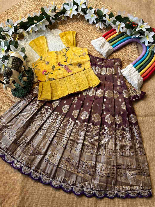 Kid’s Gold Crush Lehengas
