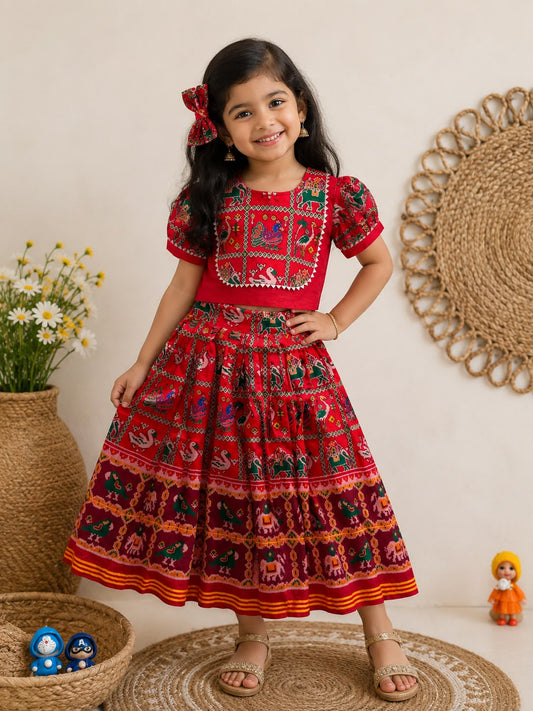Kid's Patola Silk Lehengas