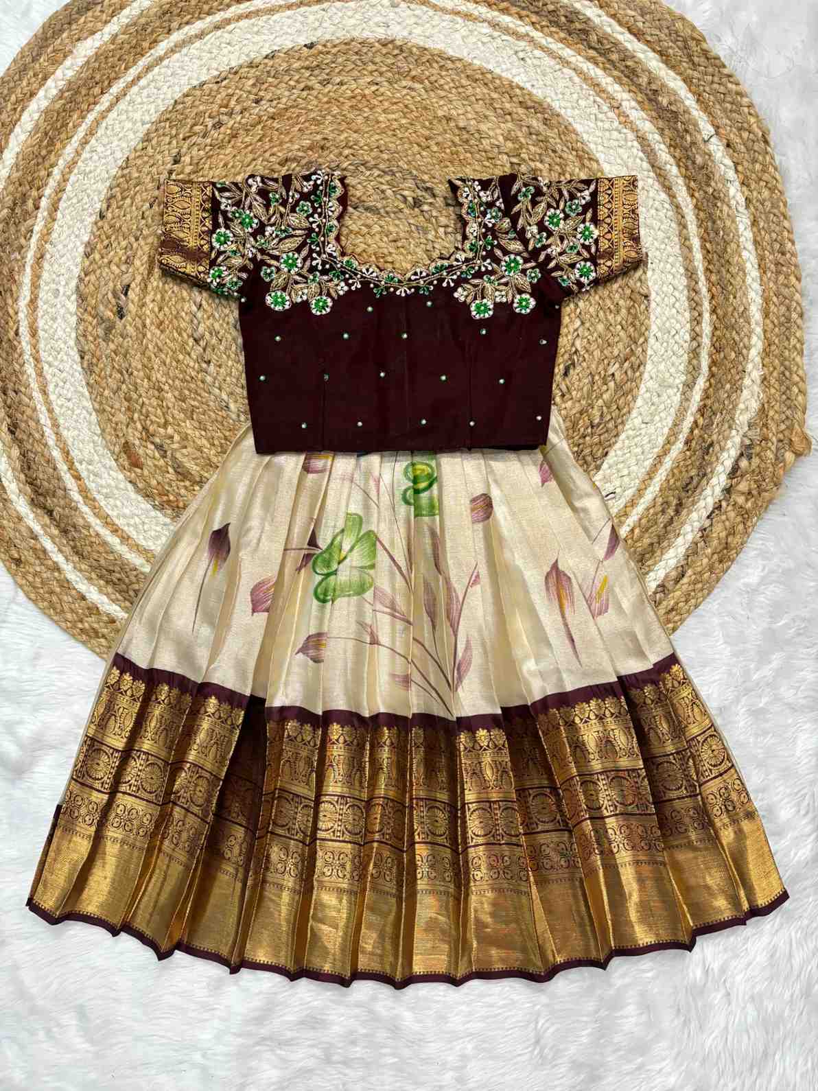 Kanchi family outfit – wine – Arhas Couture