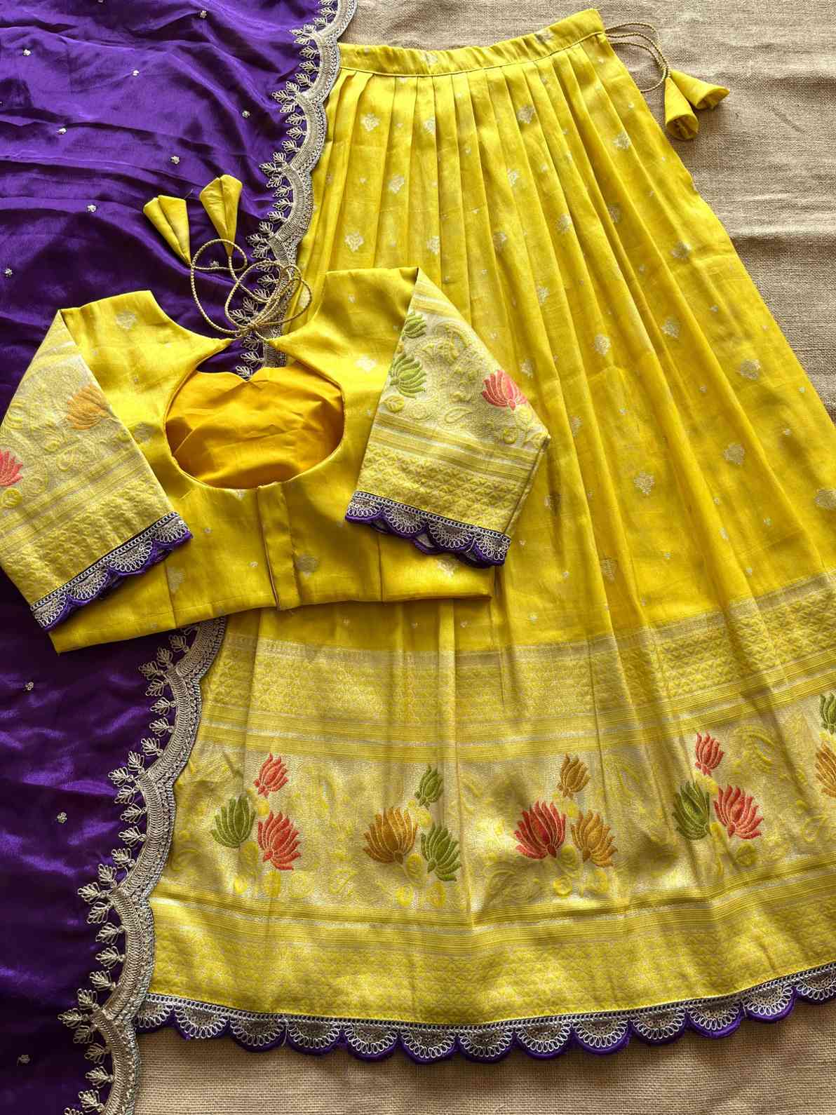 Viscose Tissue Silk Lehengas