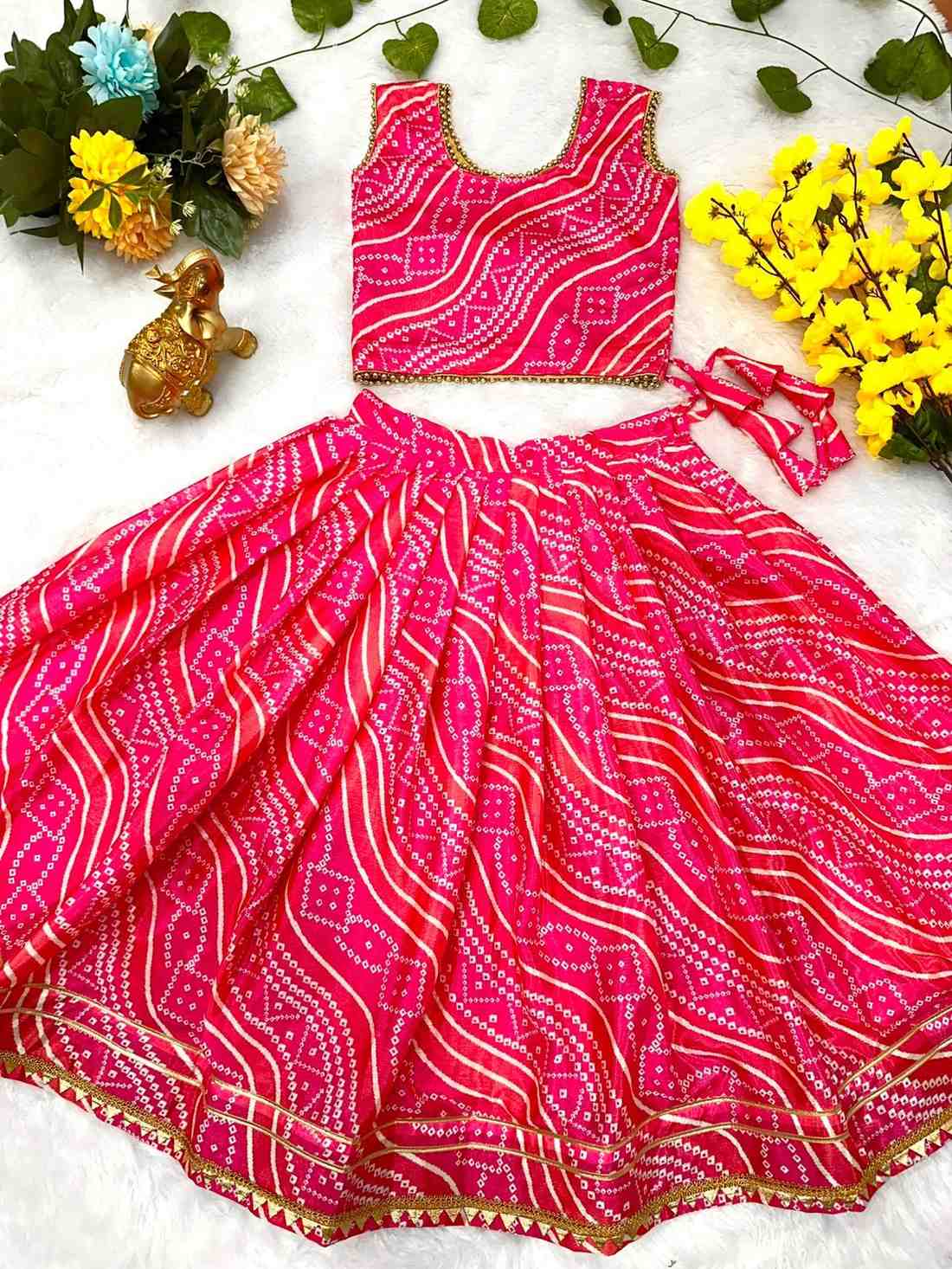 Kid's Chinnon Silk Lehenga