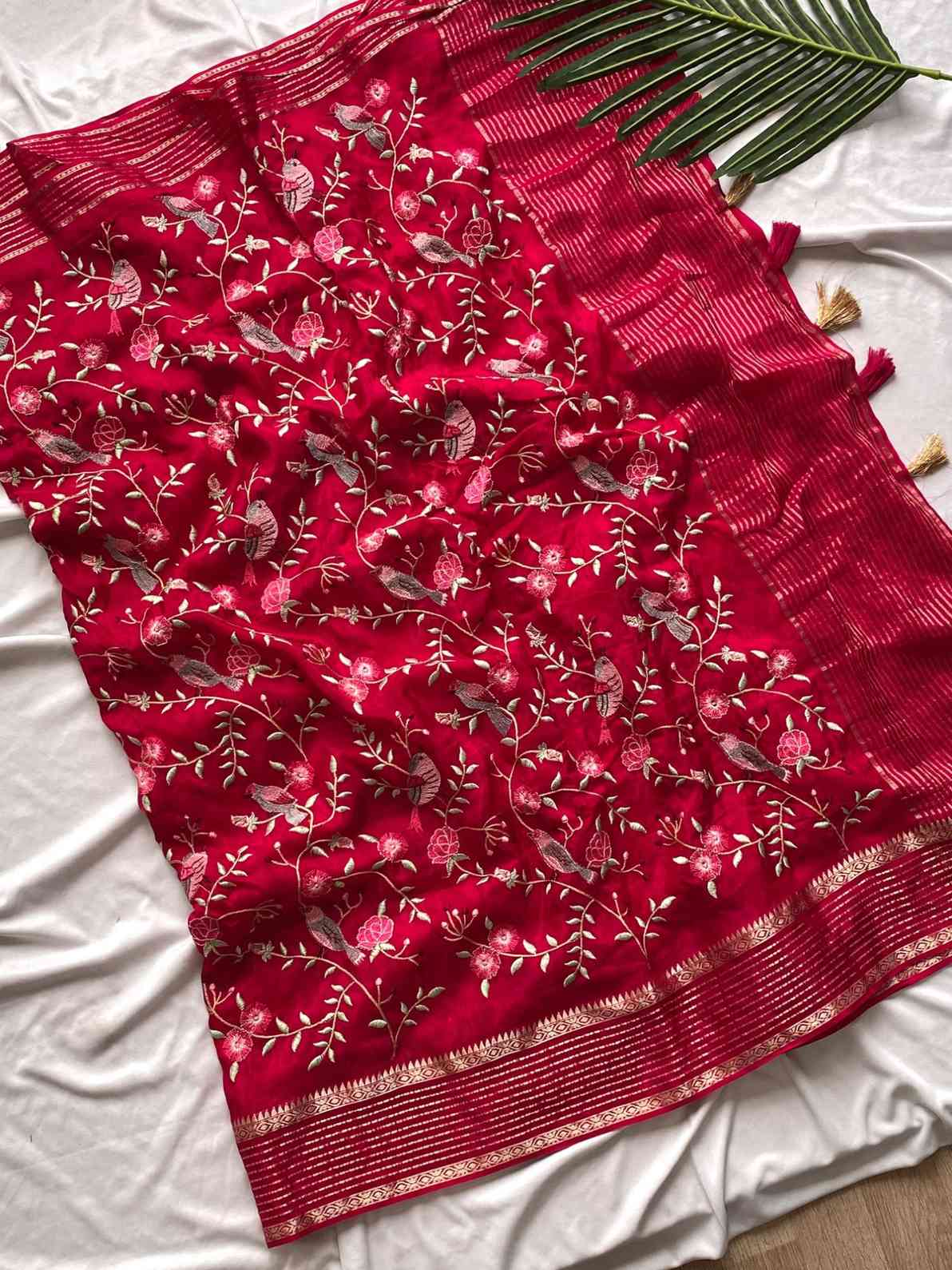 Embroidery Viscose Sarees