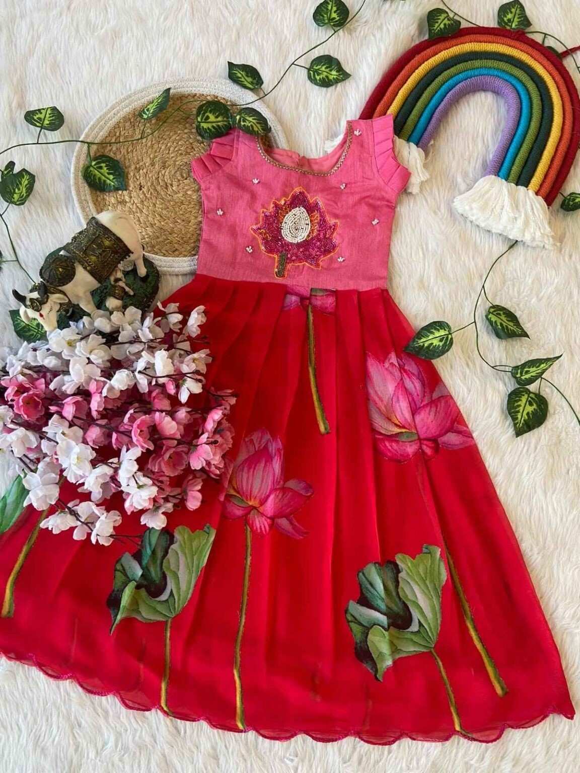 Kid’s Handwork Banglori Silk Lehangas