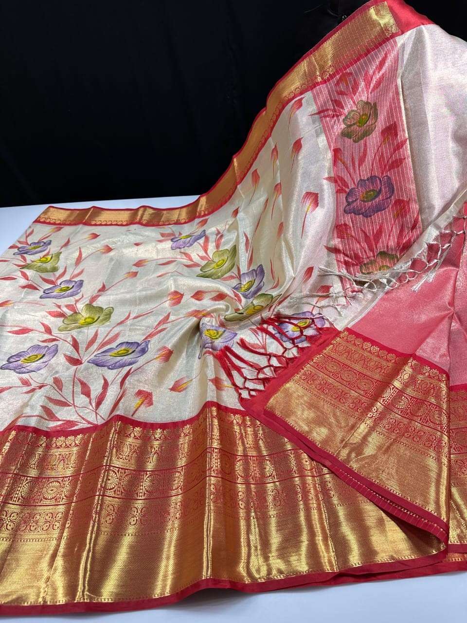 Hand Painted Banarasi Tissue Silk Sarees