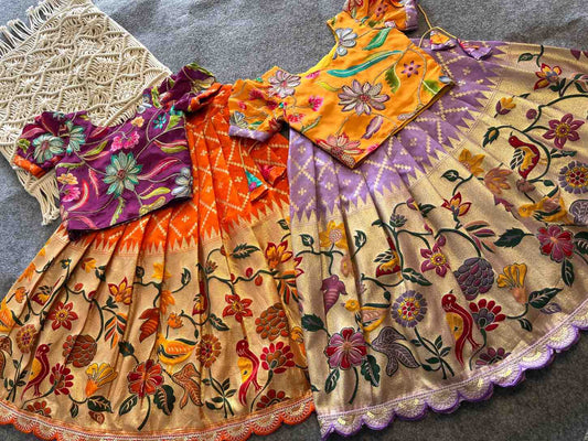 Kid's Dola Silk Lehengas