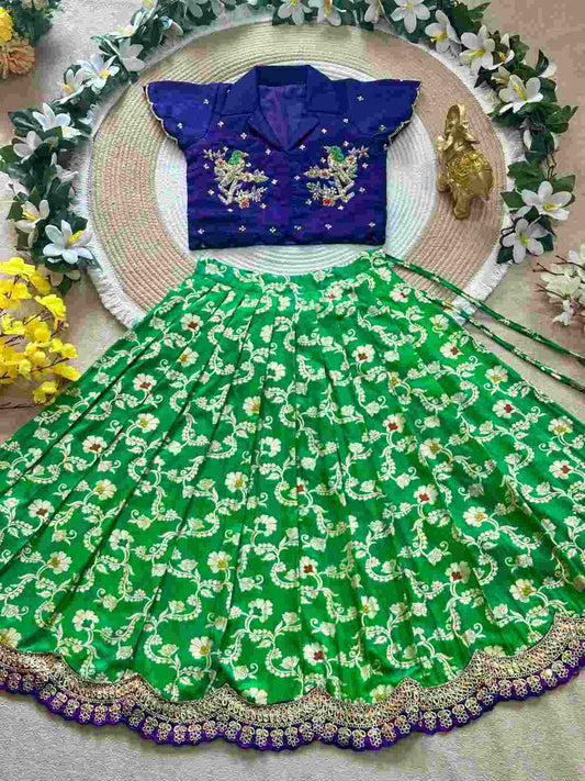 Kid's Viscose Silk Lehengas