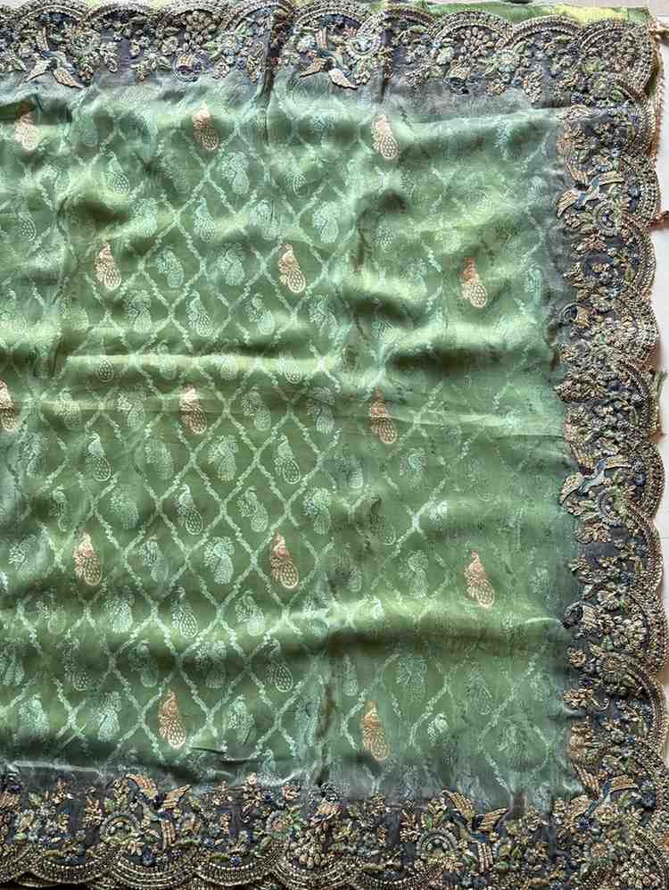 Fancy Dola silk scalloped sarees by Arhas Couture