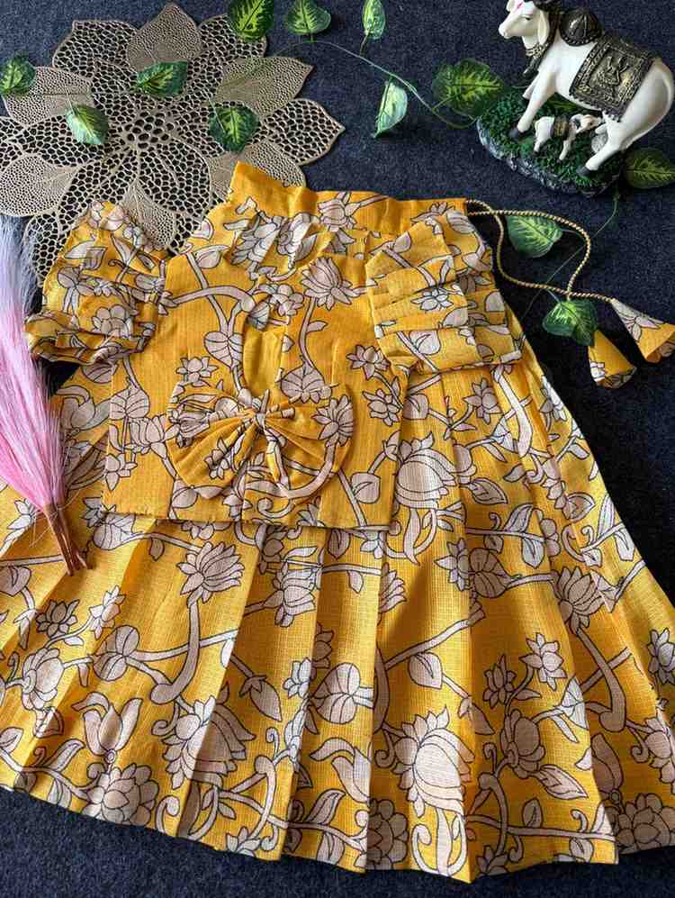Kids Kalamkari Kota checks lehengas by Arhas Couture