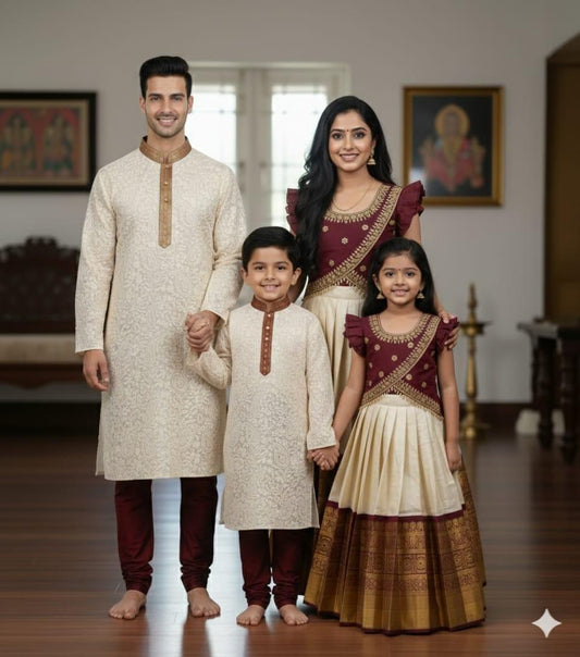 Kanchi Silk Maggam Family Outfits