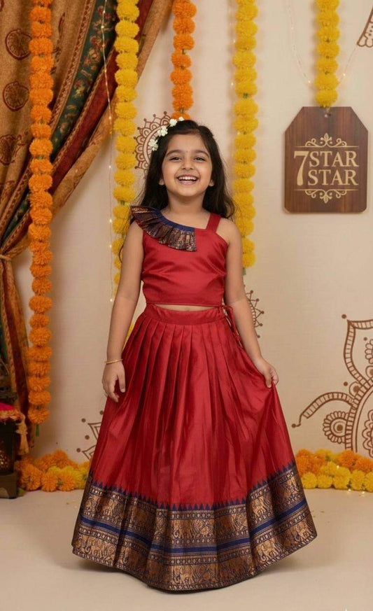 Kid's Lichi Silk Lehenga
