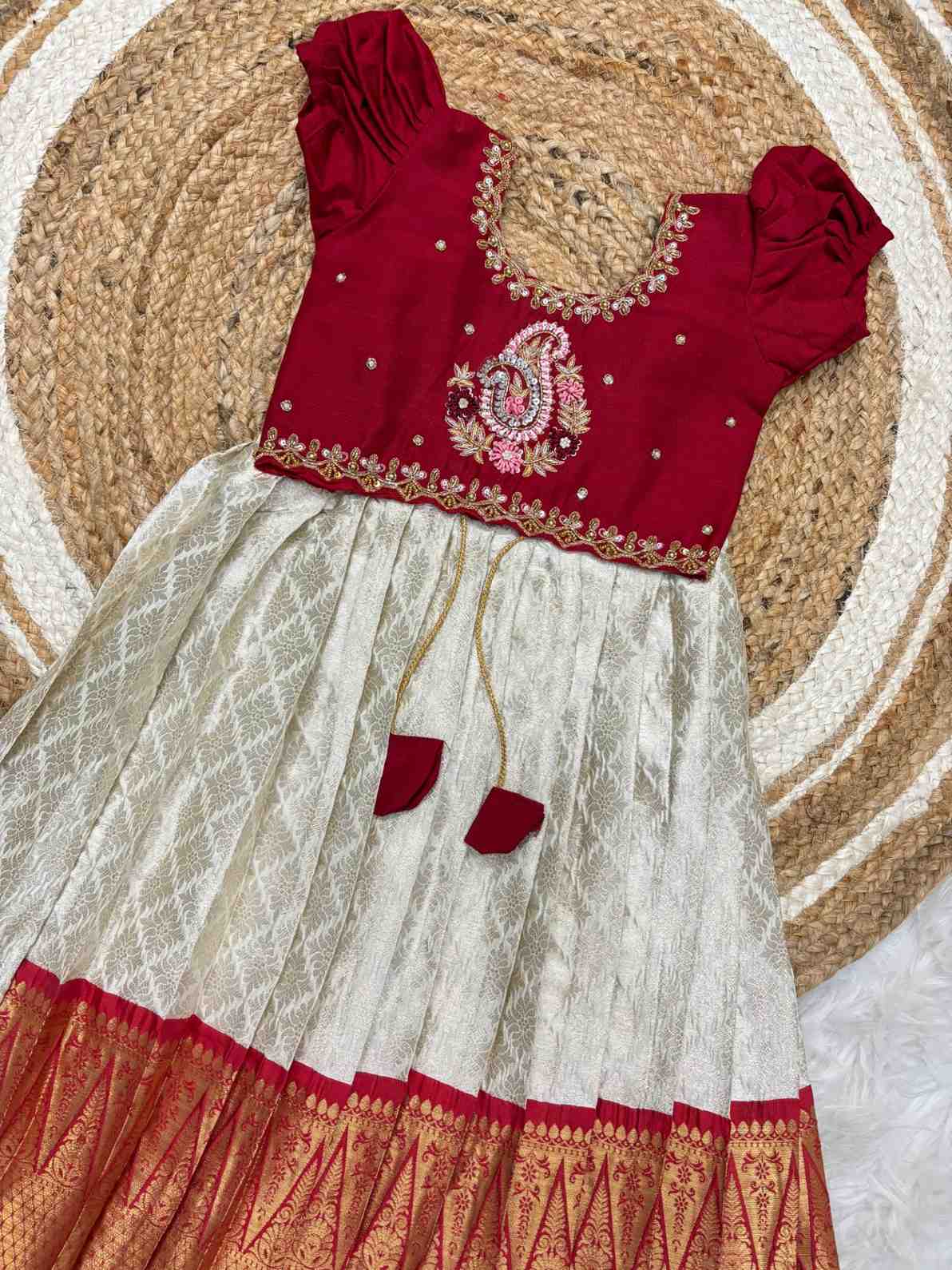 Raw silk family outfit – kids view – Arhas Couture