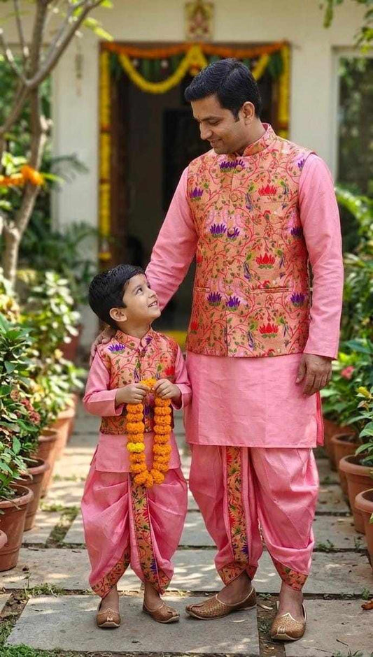 AC's Raw Silk Paithani Family Outfits