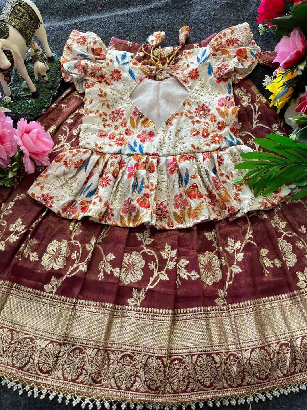 Kid's Tissue Silk Lehenga