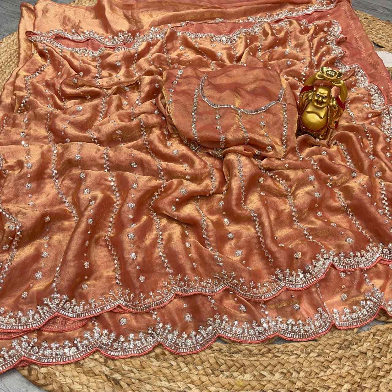 Space Silk Beed Work Sarees