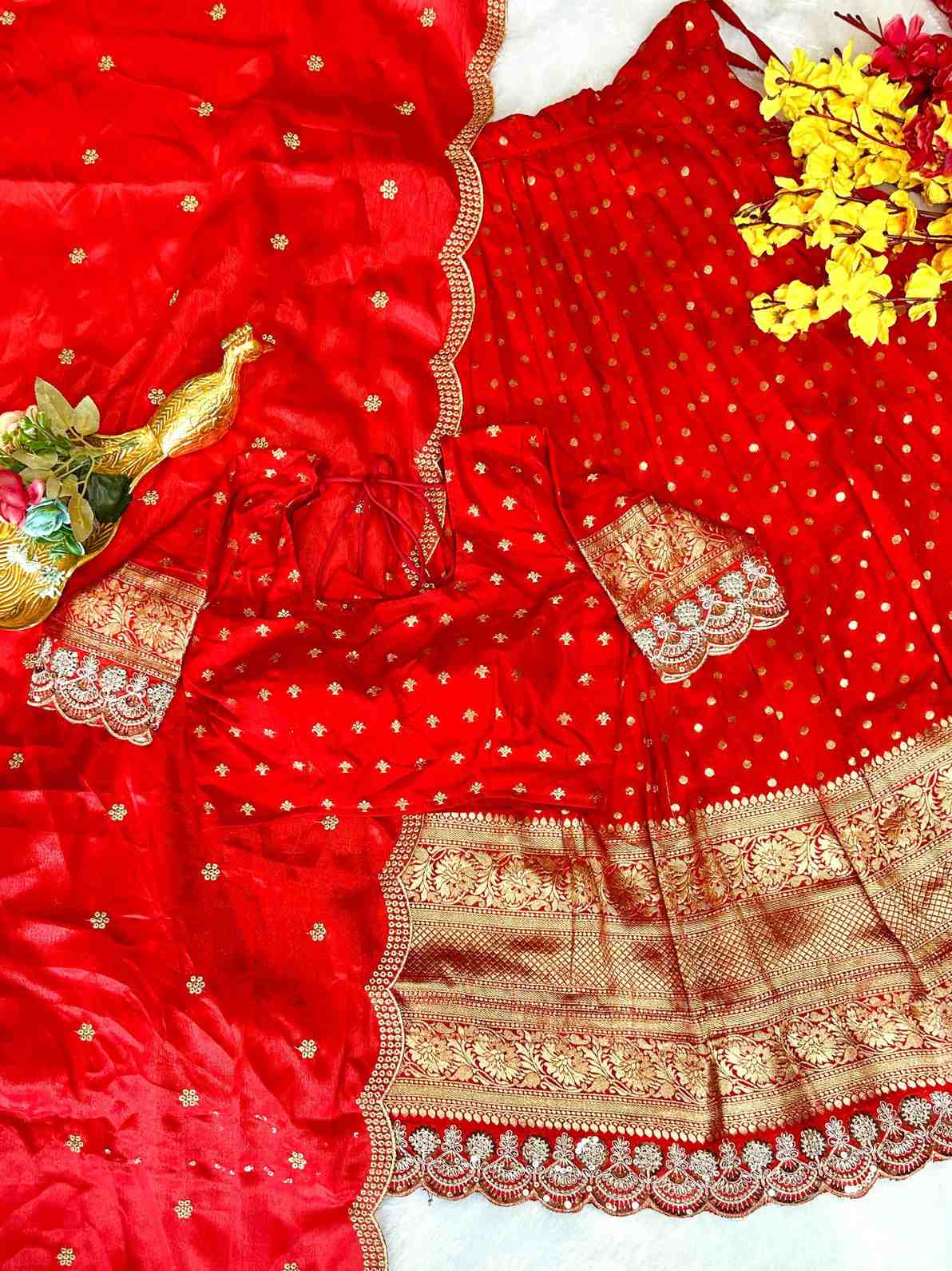 Viscose Dola Silk Lehangas
