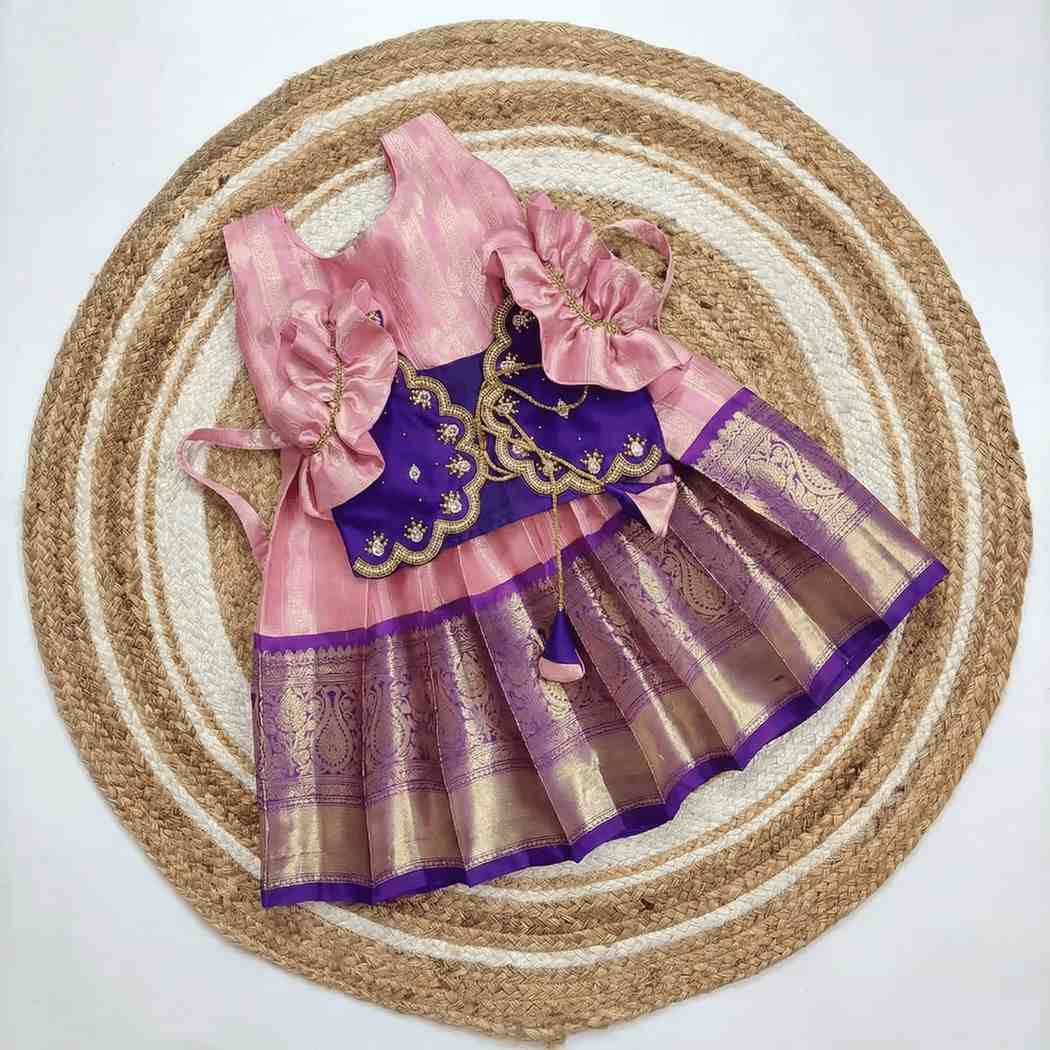 Kids semi Kanchi pattu lehengas by Arhas Couture