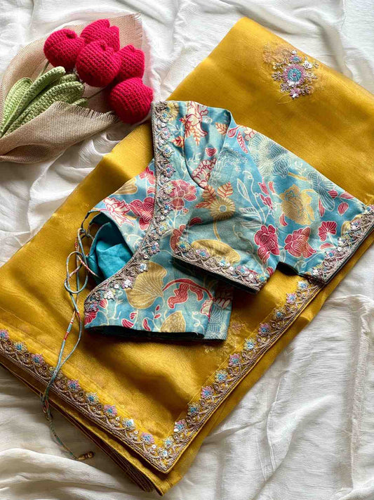 Tissue Silk Sequence Work Saree