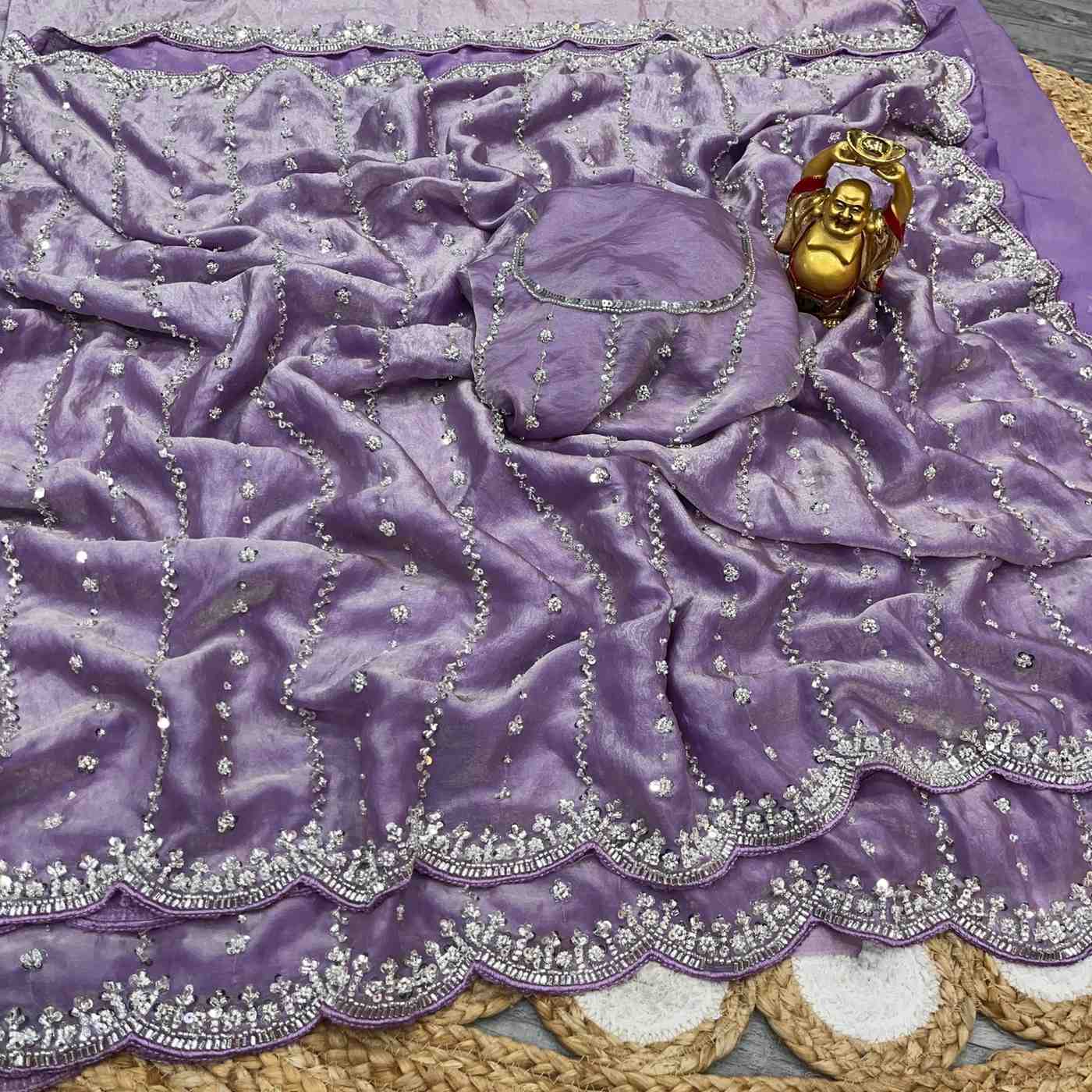Space Silk Beed Work Sarees