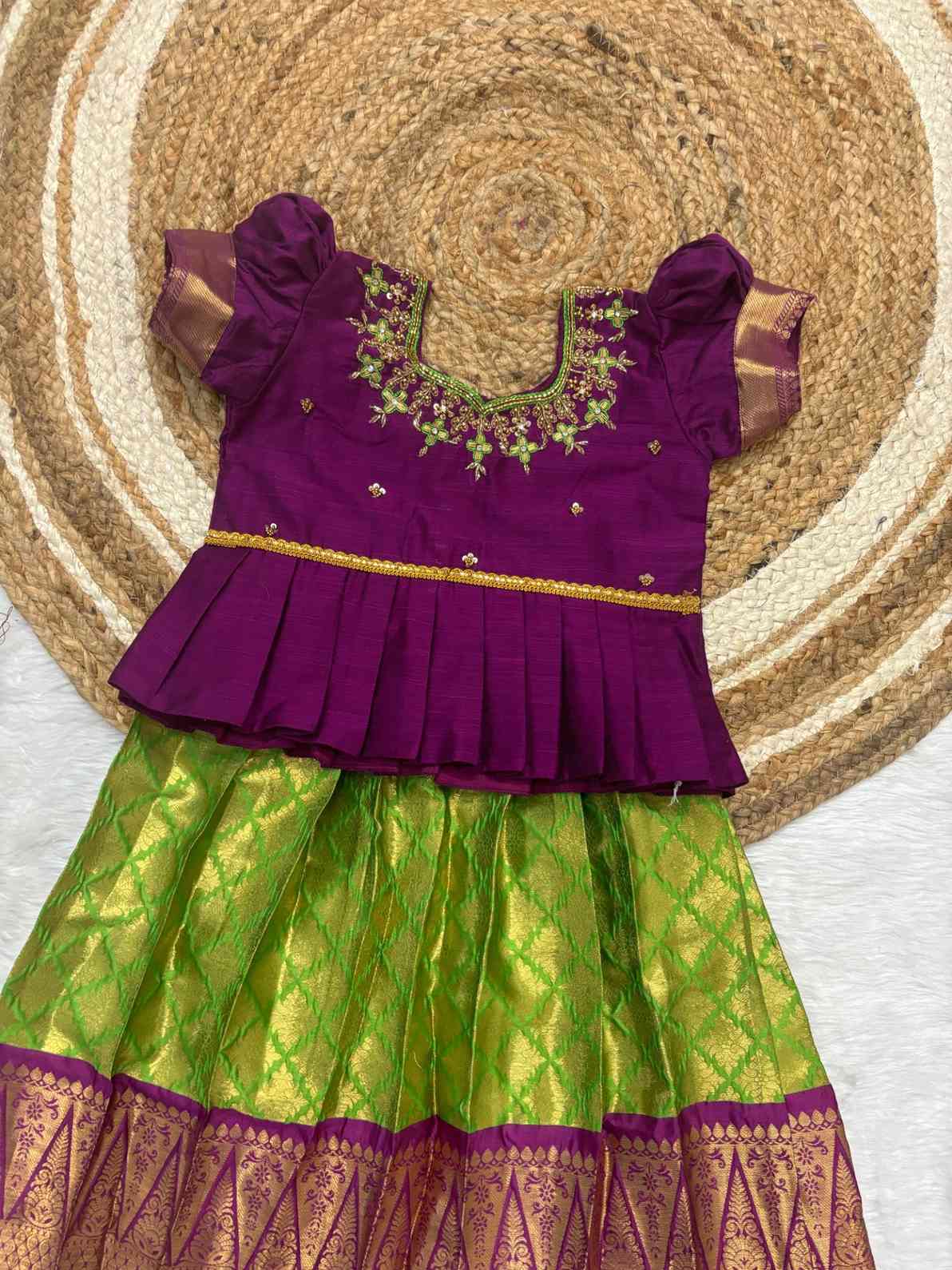 Kid's Semi Kanchi Lehenga